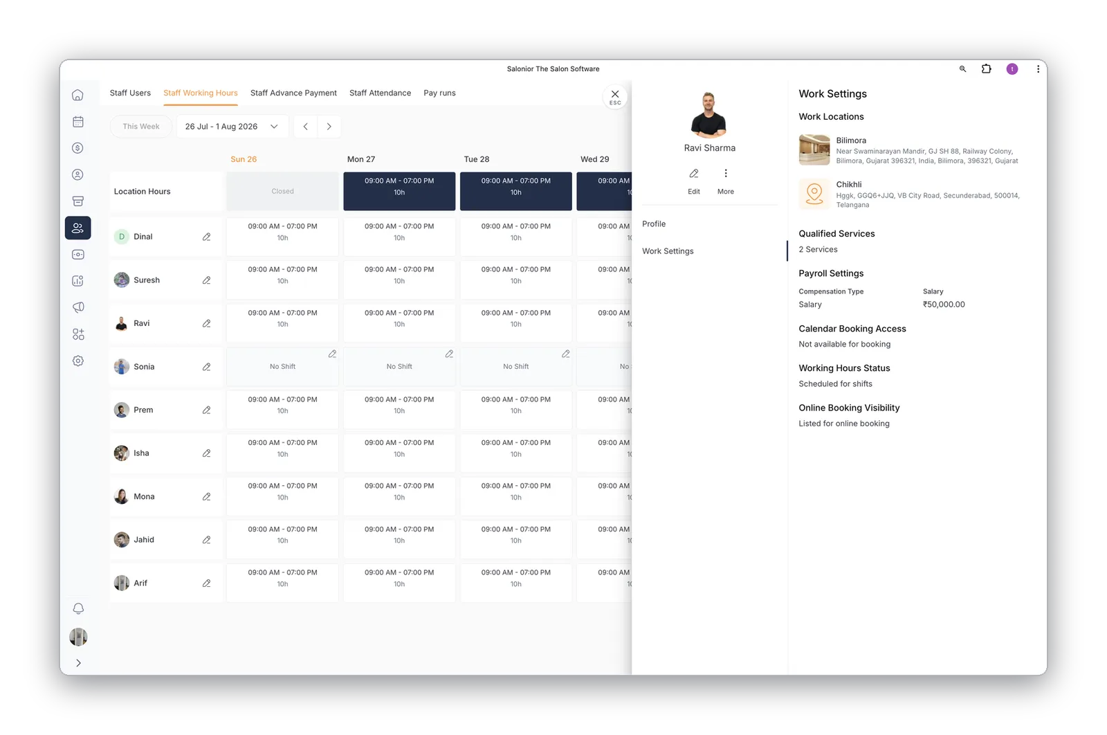 Profiles, schedules & permissions
