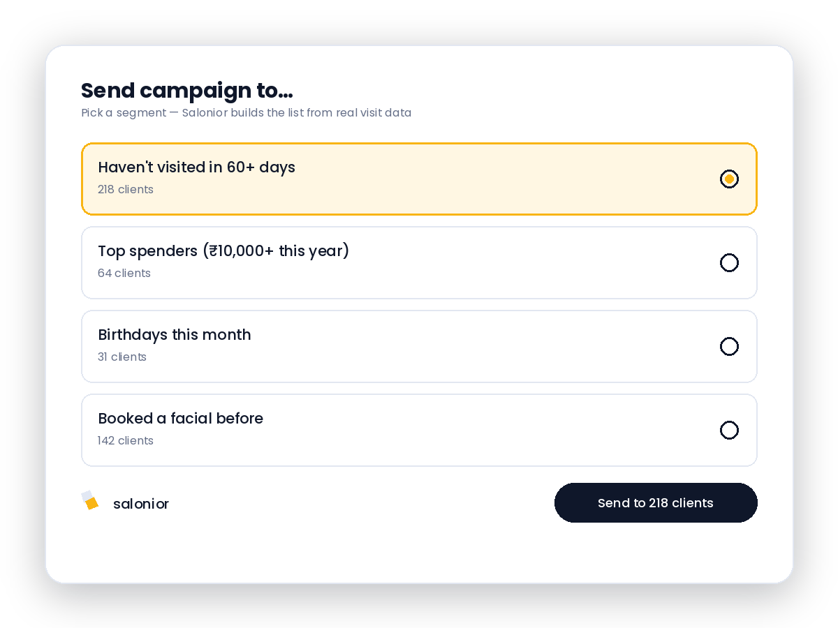 Targeted client segments