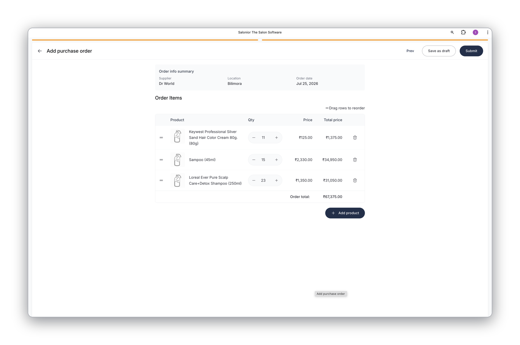 Raise purchase orders in seconds