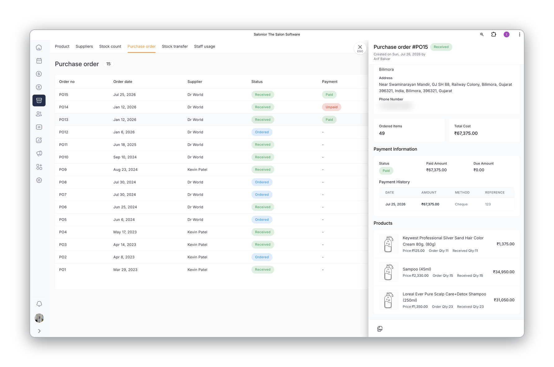 Track every order & supplier