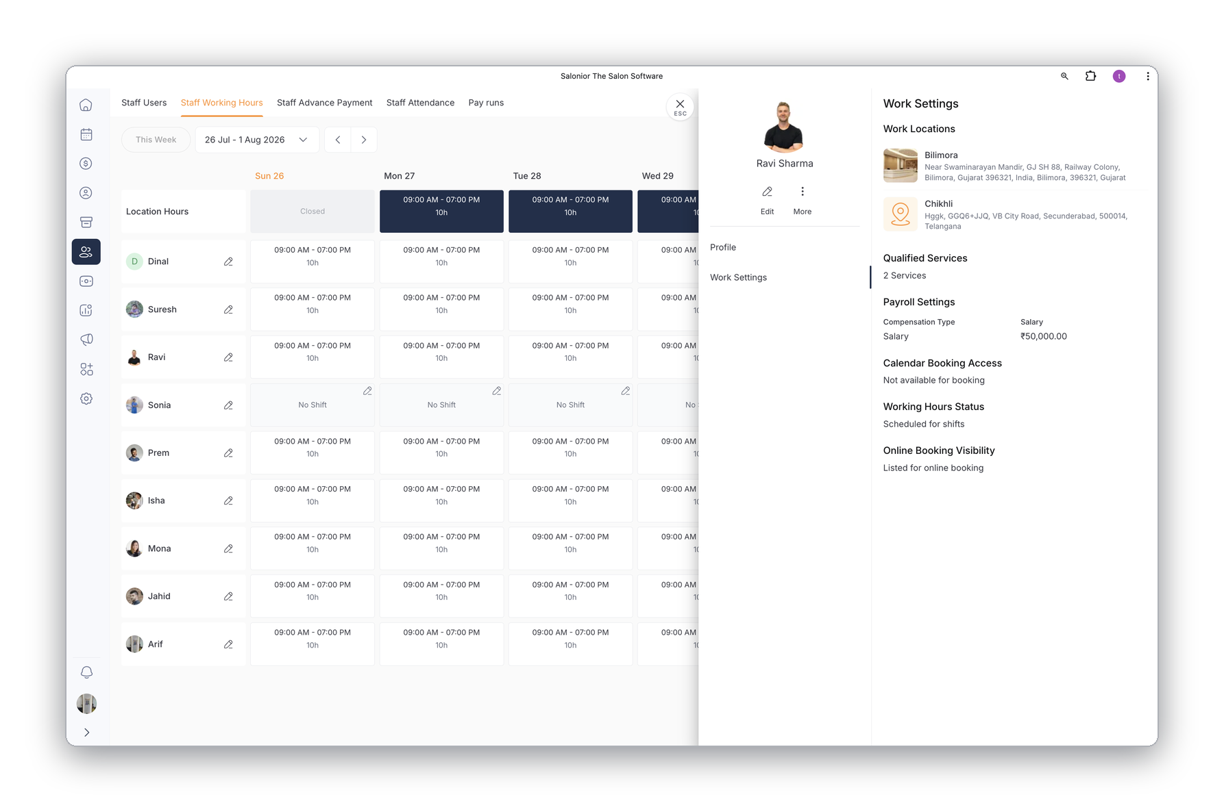 Profiles, schedules & permissions