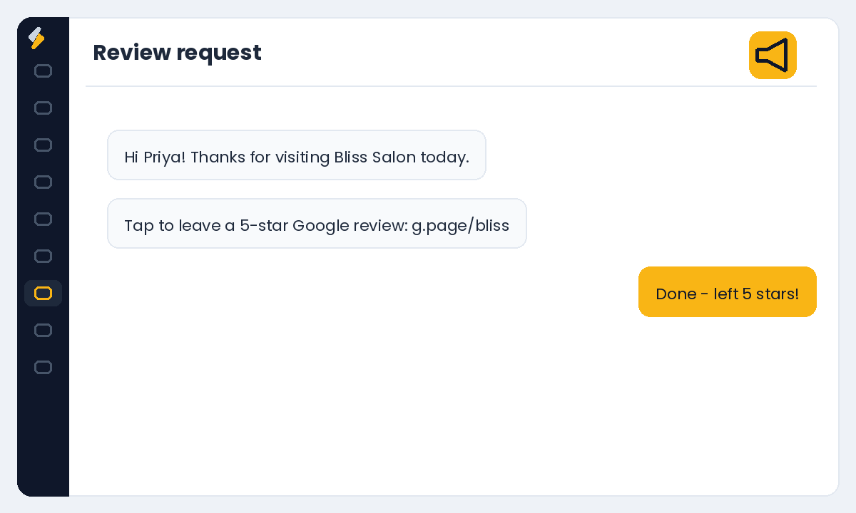 One-tap review request message