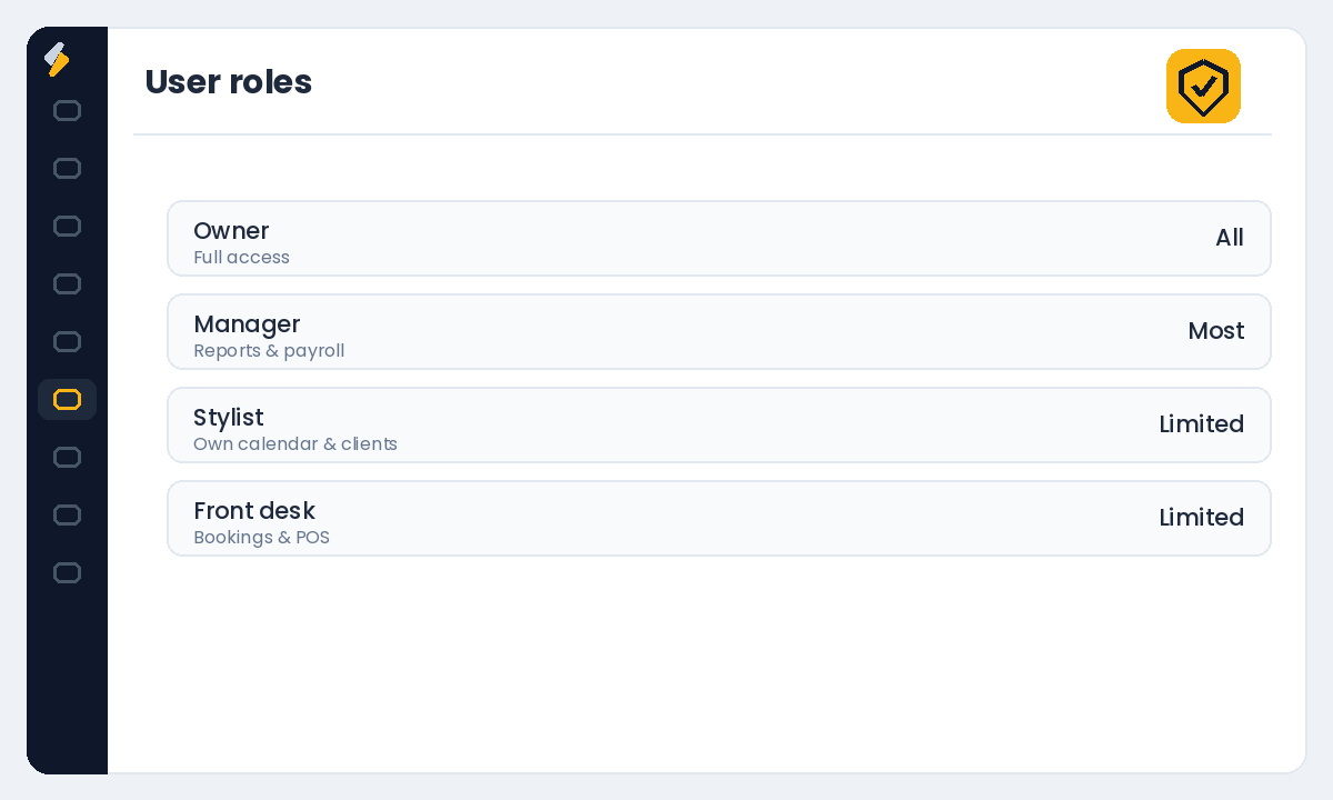 Set roles and permissions