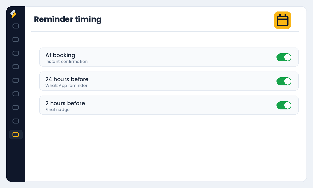 A three-touch reminder sequence