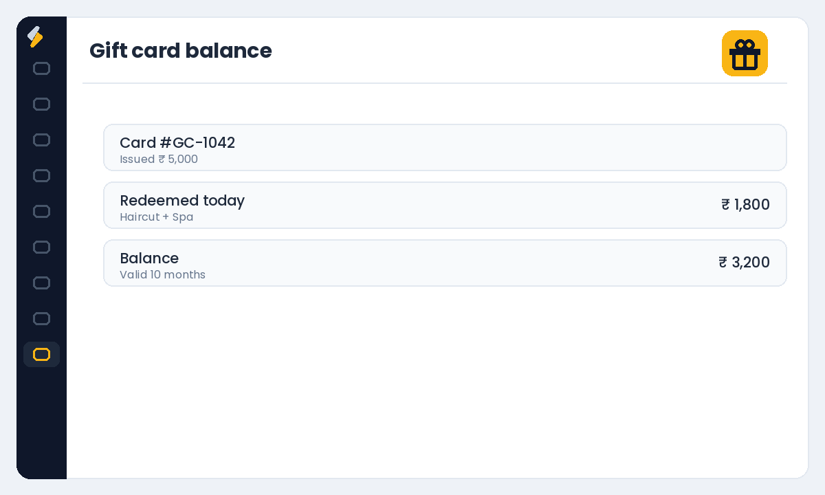 Redeem and track balances