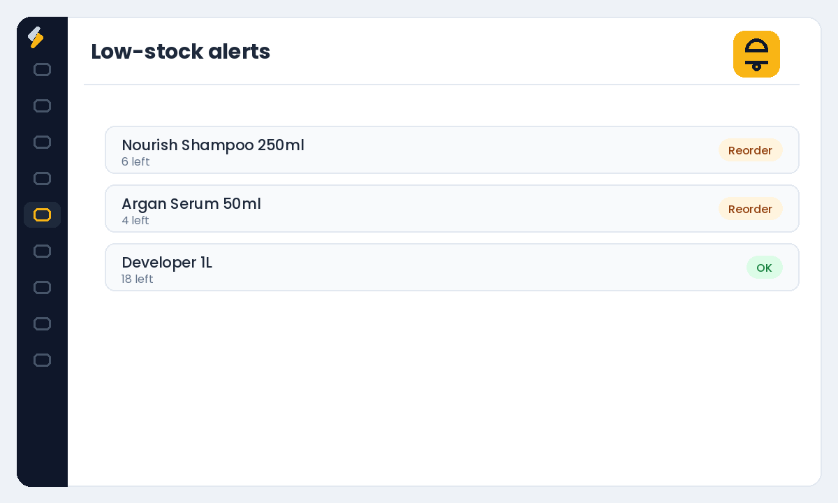 Reorder alerts before you run out