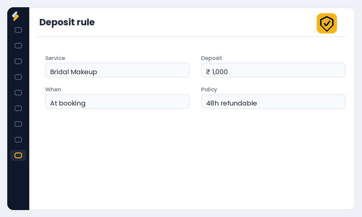 Require online deposits