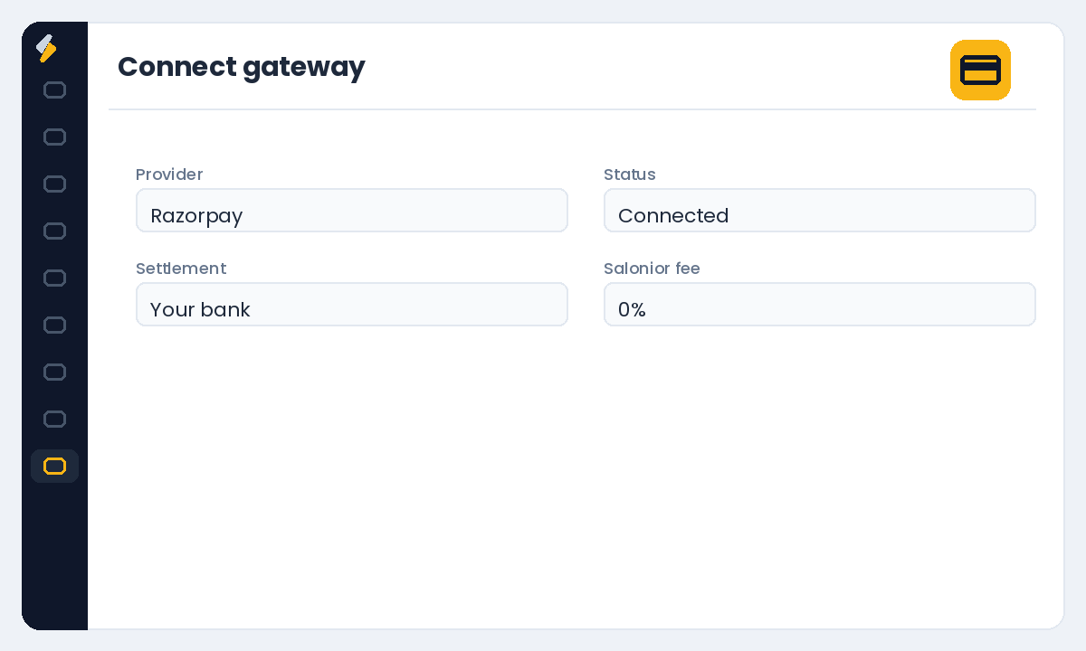 Connect your own Razorpay gateway