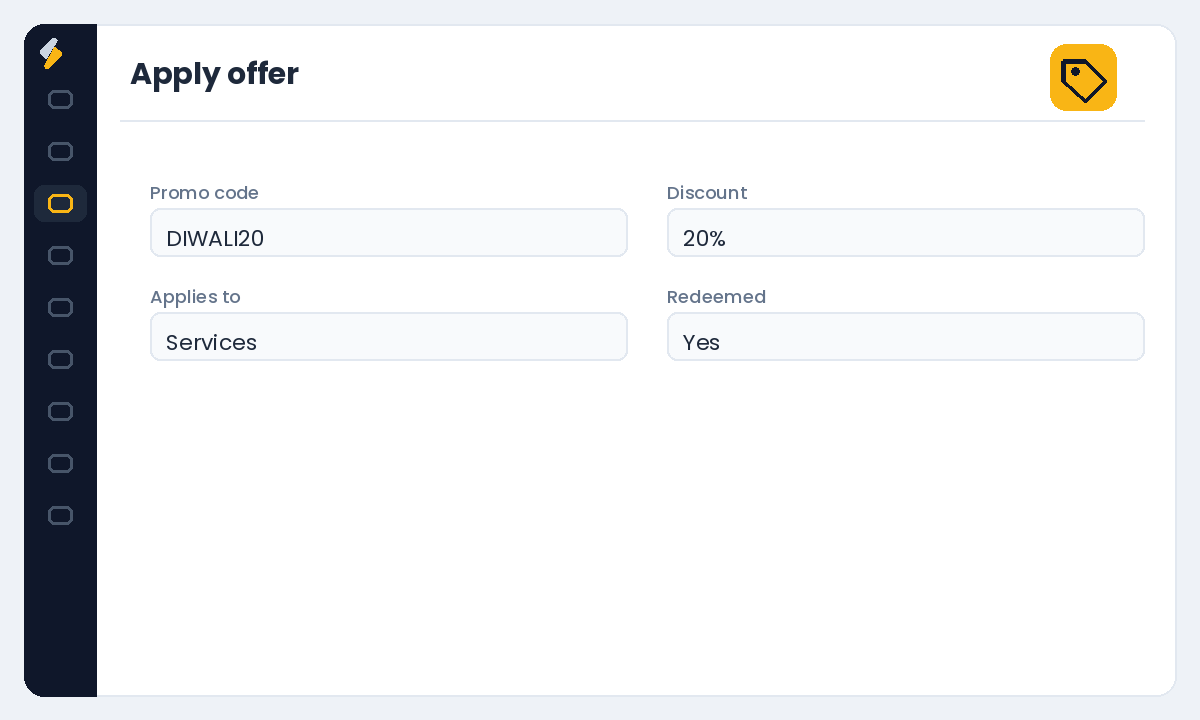 Apply offers and discounts