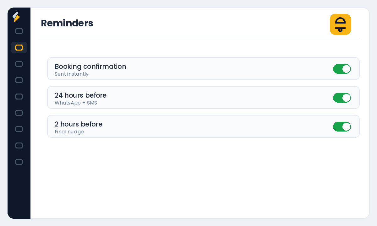 Turn on automated reminders
